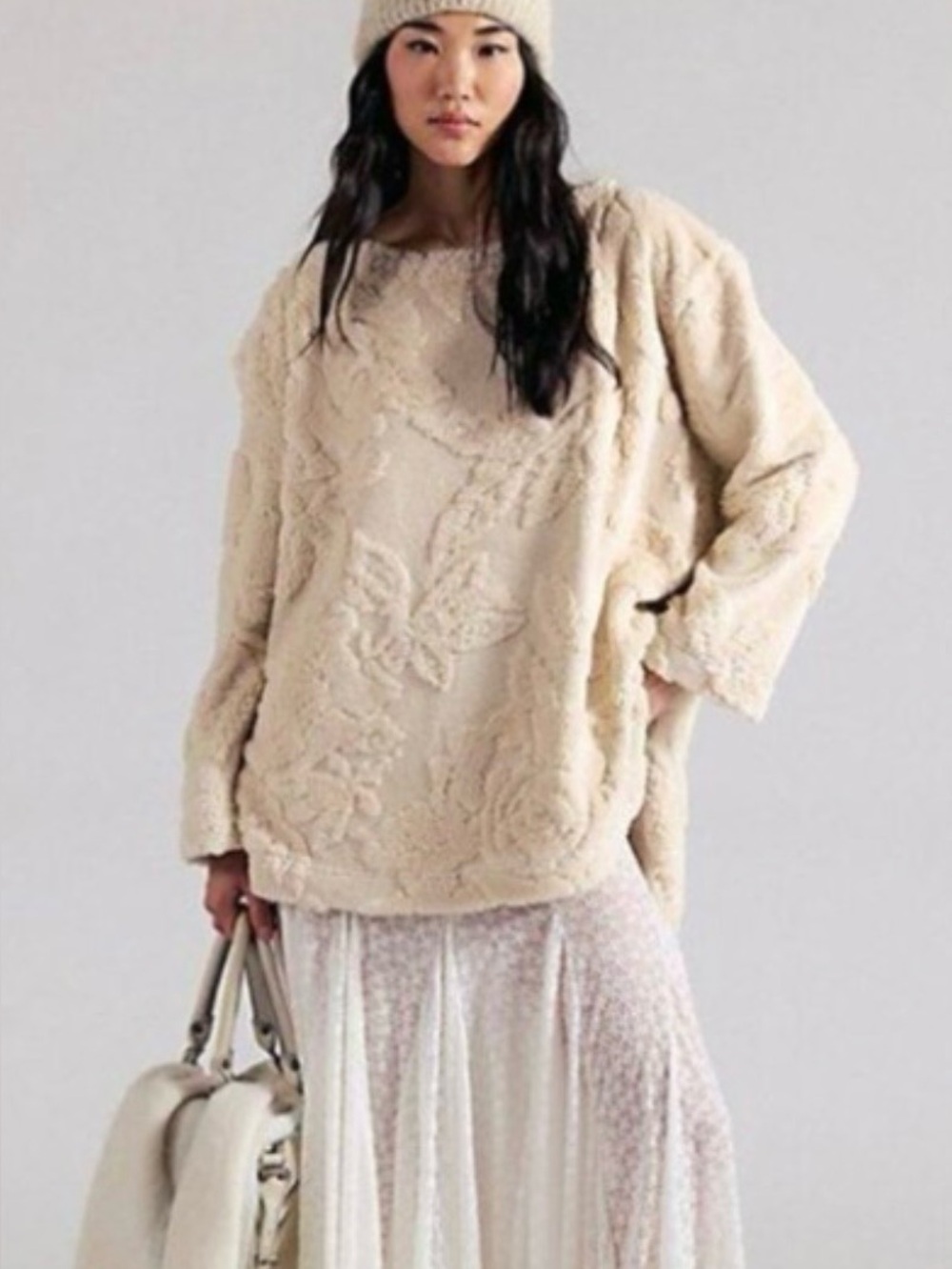 Free People Calla Sherpa Pullover Size L